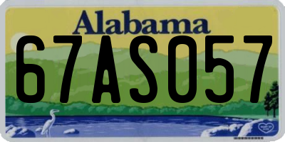 AL license plate 67AS057