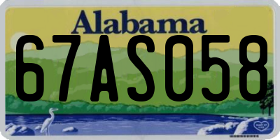 AL license plate 67AS058