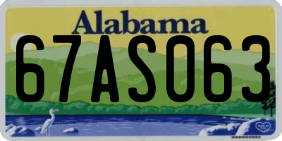 AL license plate 67AS063