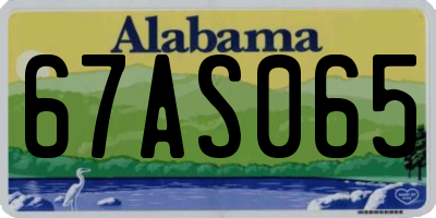 AL license plate 67AS065