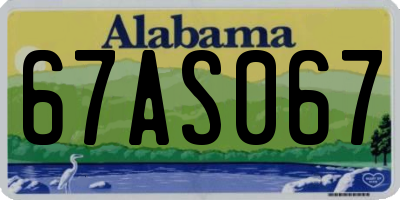AL license plate 67AS067