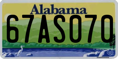 AL license plate 67AS070