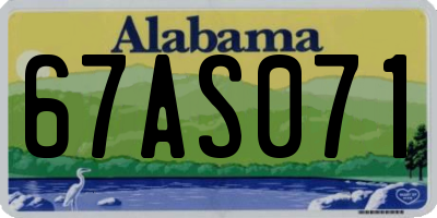AL license plate 67AS071