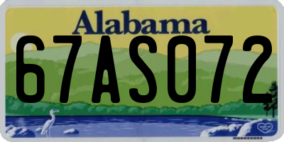 AL license plate 67AS072
