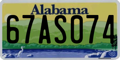 AL license plate 67AS074