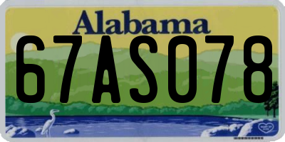 AL license plate 67AS078