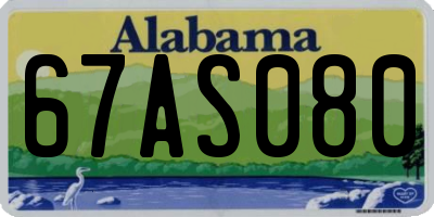 AL license plate 67AS080