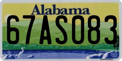 AL license plate 67AS083