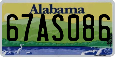 AL license plate 67AS086