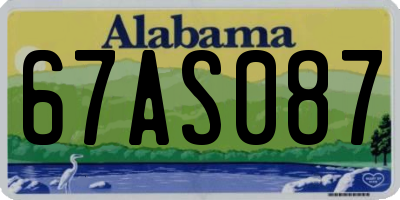 AL license plate 67AS087