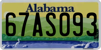 AL license plate 67AS093