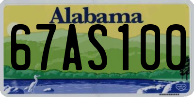 AL license plate 67AS100