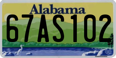AL license plate 67AS102