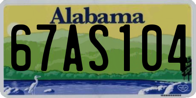 AL license plate 67AS104