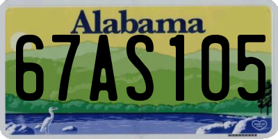 AL license plate 67AS105