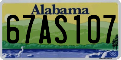 AL license plate 67AS107