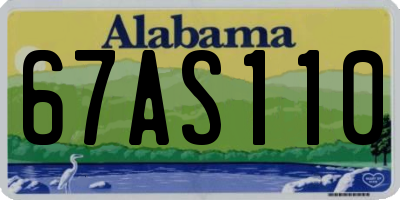AL license plate 67AS110