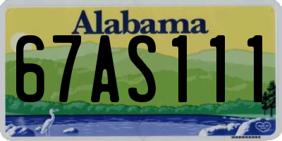 AL license plate 67AS111
