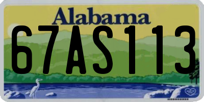 AL license plate 67AS113