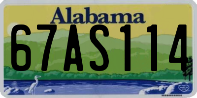 AL license plate 67AS114