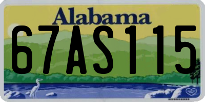 AL license plate 67AS115
