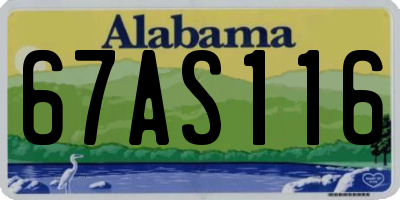 AL license plate 67AS116