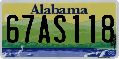 AL license plate 67AS118