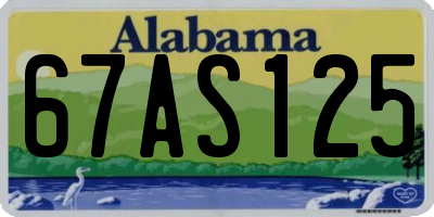AL license plate 67AS125