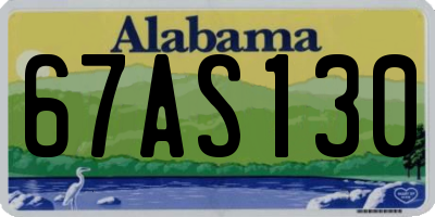 AL license plate 67AS130