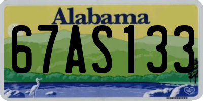 AL license plate 67AS133