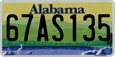 AL license plate 67AS135