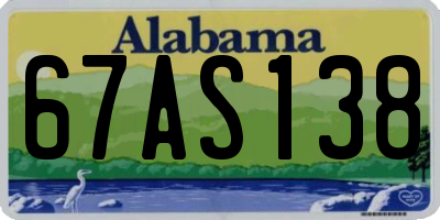 AL license plate 67AS138