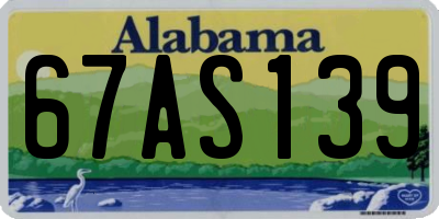 AL license plate 67AS139