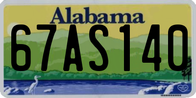 AL license plate 67AS140