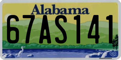 AL license plate 67AS141