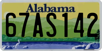 AL license plate 67AS142
