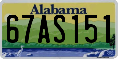 AL license plate 67AS151