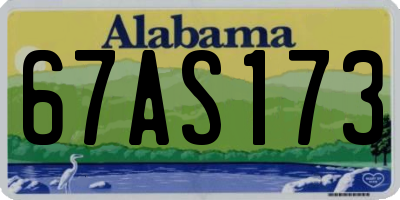 AL license plate 67AS173