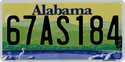 AL license plate 67AS184