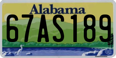 AL license plate 67AS189