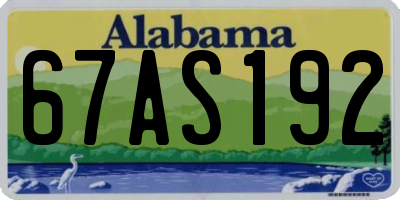 AL license plate 67AS192
