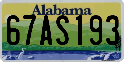 AL license plate 67AS193