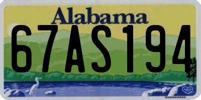 AL license plate 67AS194