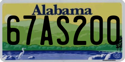 AL license plate 67AS200