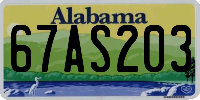 AL license plate 67AS203