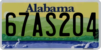 AL license plate 67AS204