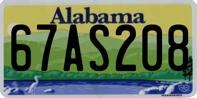 AL license plate 67AS208