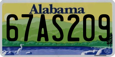 AL license plate 67AS209