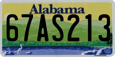 AL license plate 67AS213