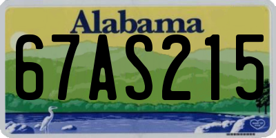 AL license plate 67AS215